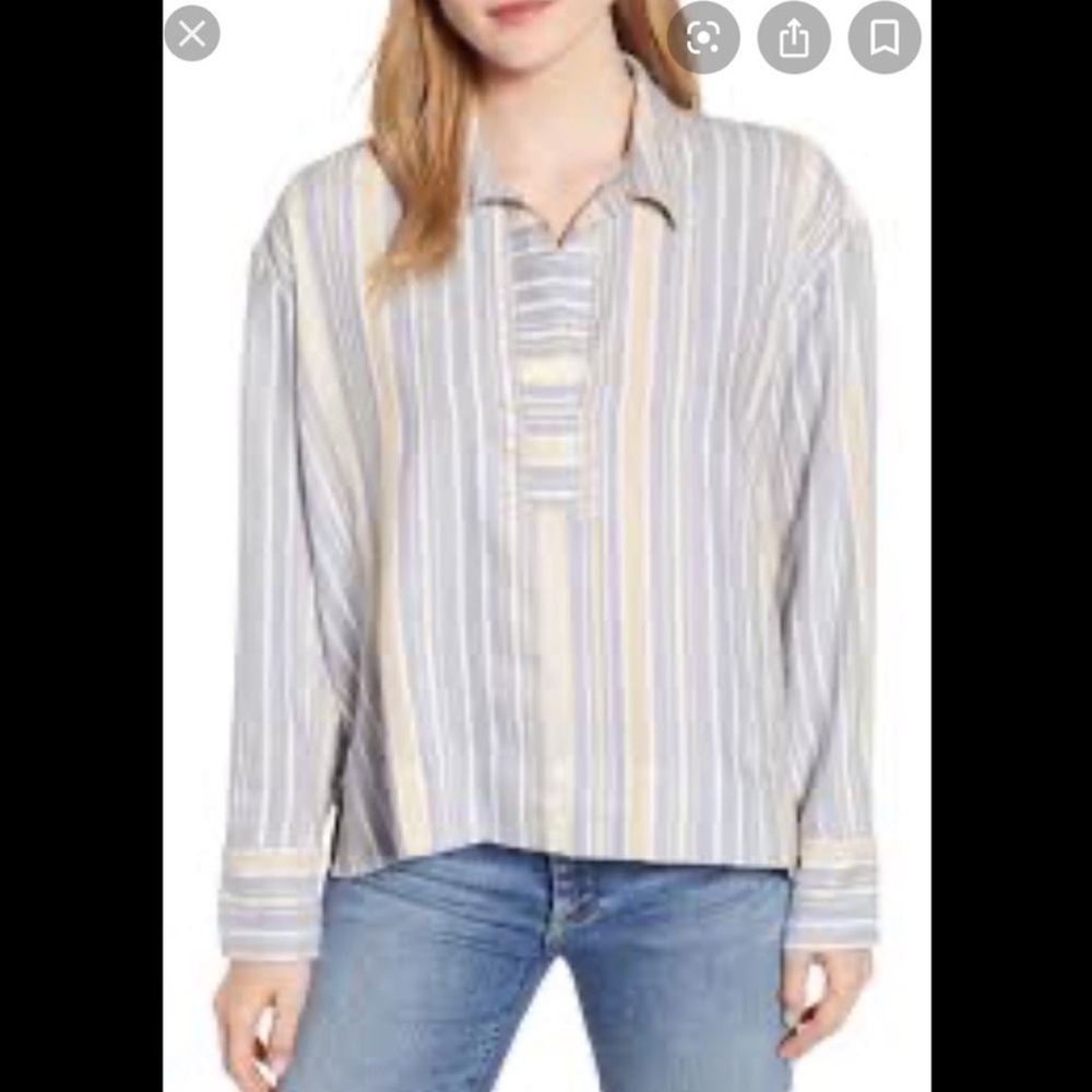 Lou & Grey popover cotton blend shirt Small